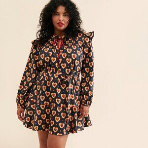 Women's RACHEL ANTONOFF Mini Laura Dress Heart Cookies Print Plus Size 3X